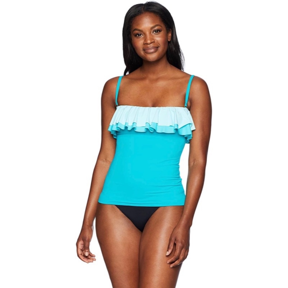 Bleu Rod Beattie Strapless Ruffled Tankini Top NWT